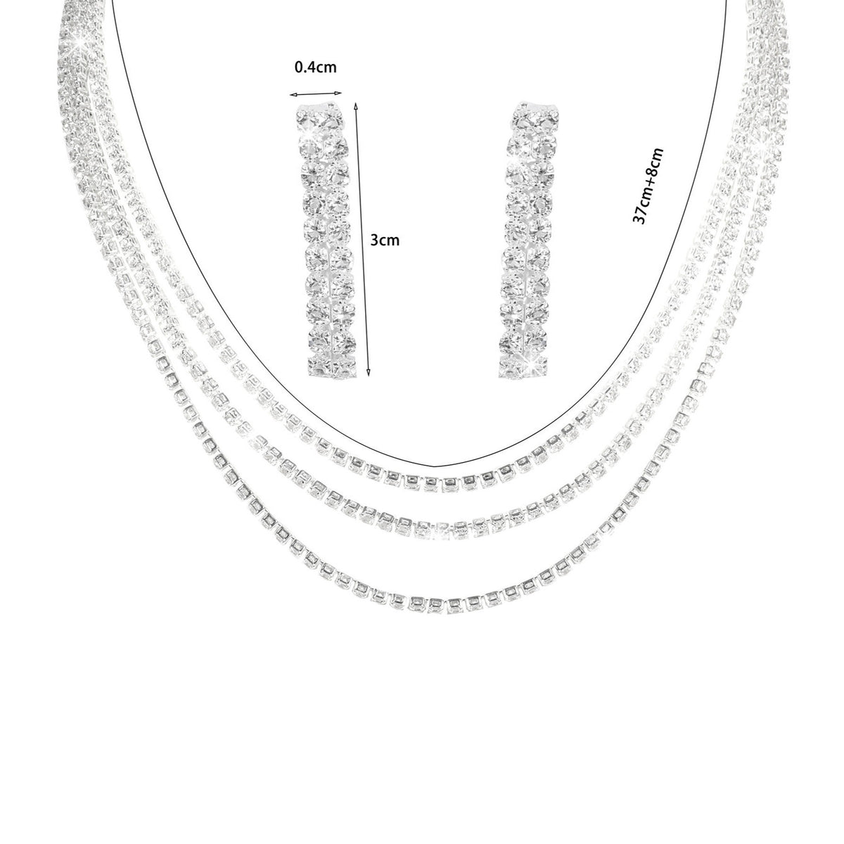 Europe and the United States cross-border hot diamond sparkling necklace earrings two-piece wedding dress accessories fashion jewelry suit