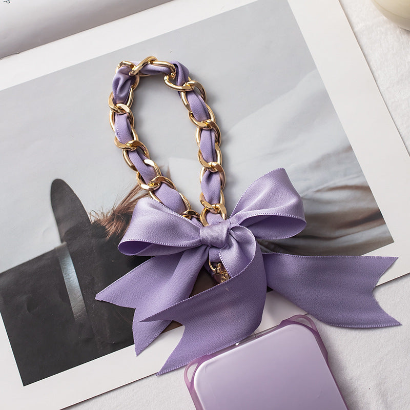 Mobile Phone Chain Braided Wrist Hanging High-End Short Mobile Phone Lanyard Shell Chain Mobile Phone Lanyard Hanging Handmade Silk Scarf
