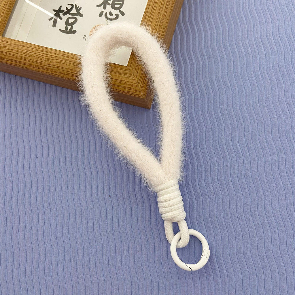2024 New Stuffed Mobile Phone Lanyard Wrist Strap Multi-Color Short Imitation Mink Mobile Phone Case Lanyard Mobile Phone Chain