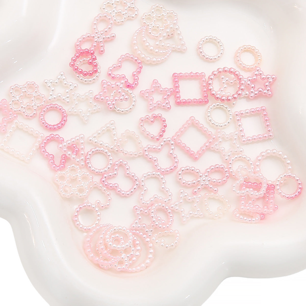 ABS love five-pointed star bow pearl patch nail accessories handmade diy cartoon phone shell jewelry material