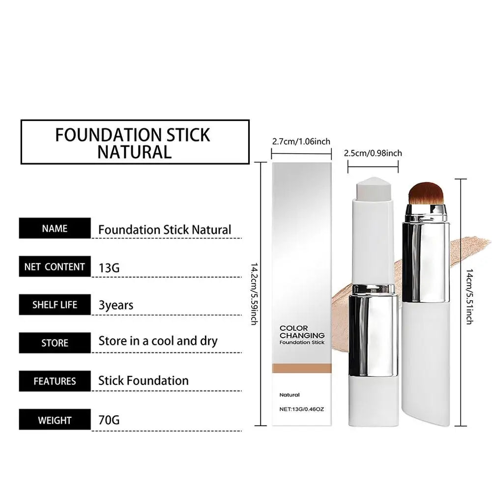 Bâton de fond de teint liquide 2 en 1, léger, hydratant, éclaircissant, changement de couleur pour tous les Types de peau