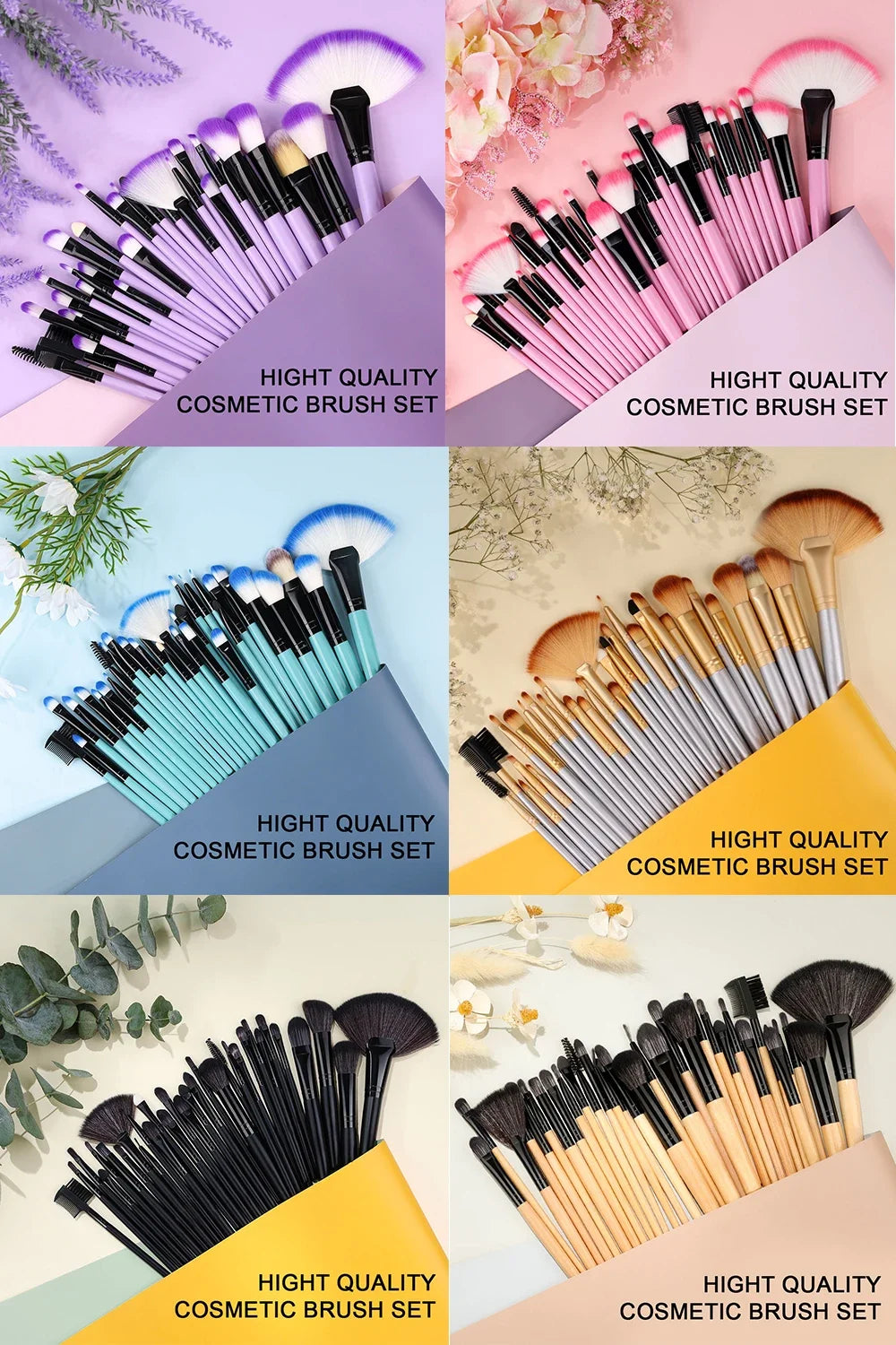Nouvel ensemble de 10/32 pinceaux de maquillage doux et moelleux pour poudre, fond de teint, contour, fard à joues, correcteur, fard à paupières, estompeur et illuminateur – Outil de beauté