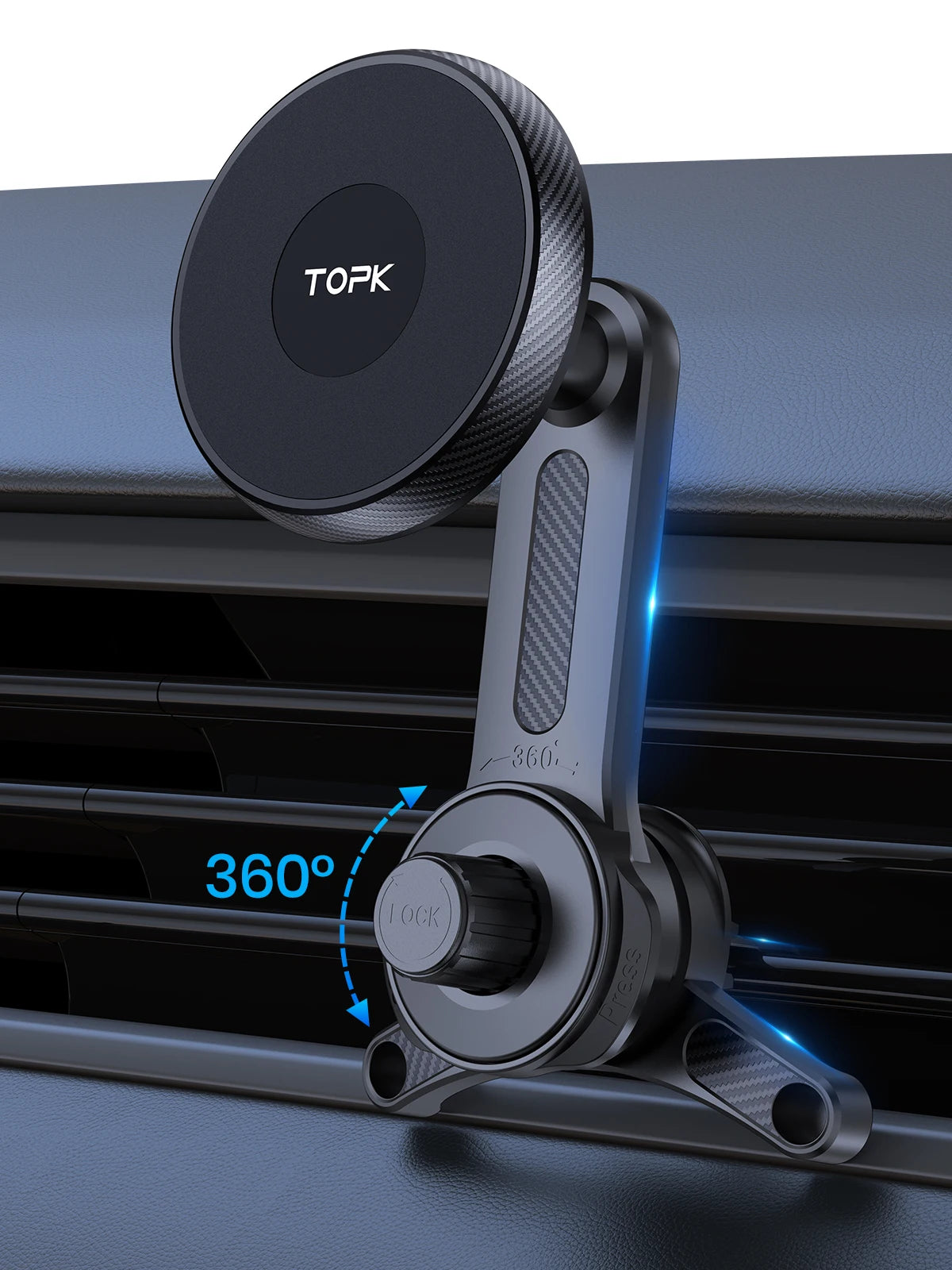 TOPK support de téléphone magnétique pour voiture pour support de téléphone Magsafe, support de téléphone de voiture pour grille d'aération, berceau de voiture pour iPhone série 15/14/13/12