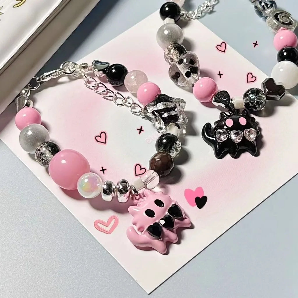 Bracelet pour femme, bracelet artisanal de niche, bracelet perlé, bijoux en perles de verre mignonnes pour sorties décontractées, rendez-vous avec des amis, vacances