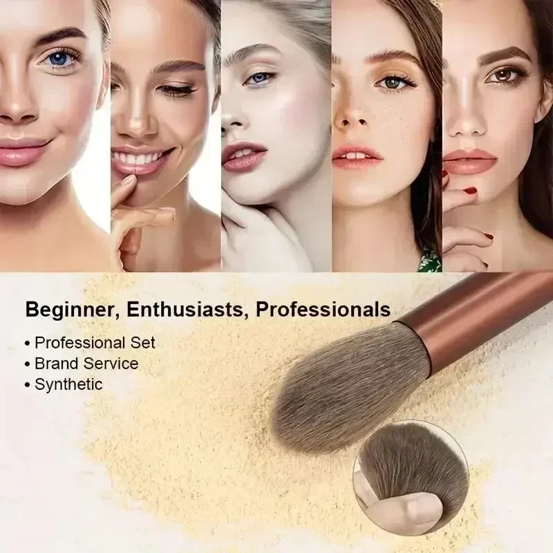 Ensemble de pinceaux de maquillage professionnels - Pinceaux Kabuki et estompeurs doux et moelleux pour fond de teint, poudre, fard à paupières |   Kit d'outils de beauté