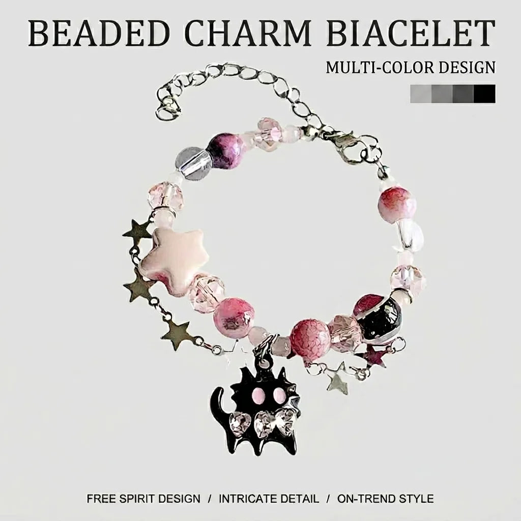 Bracelet pour femme, bracelet artisanal de niche, bracelet perlé, bijoux en perles de verre mignonnes pour sorties décontractées, rendez-vous avec des amis, vacances