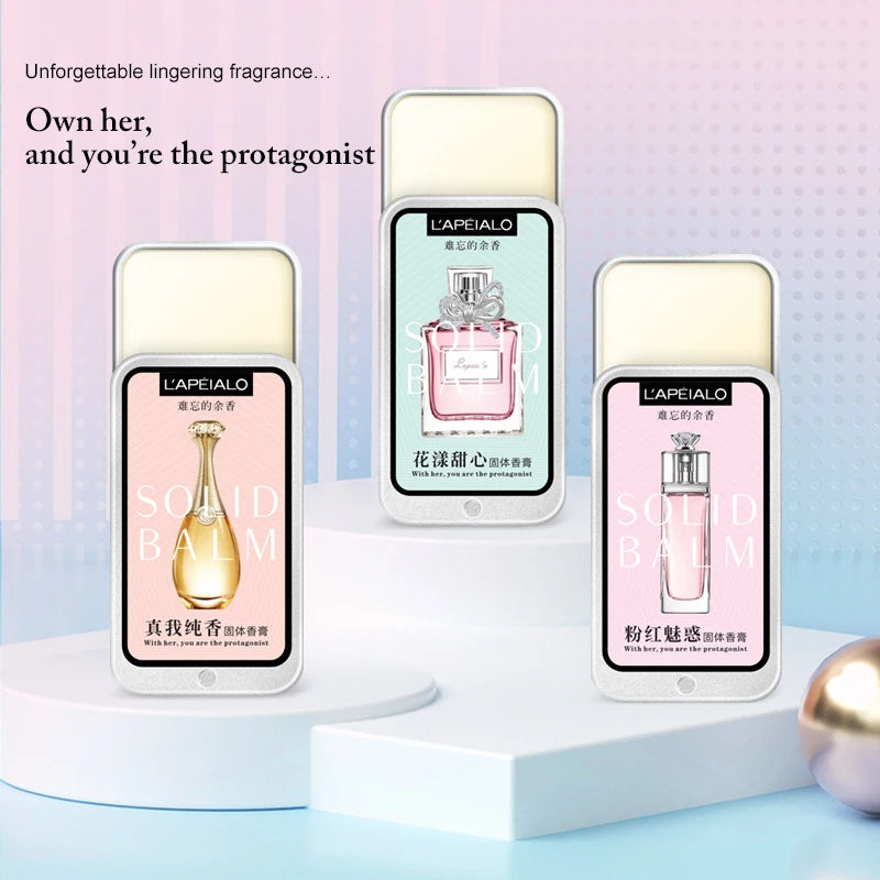 Baume solide parfumé aux phéromones pour femme, parfum longue durée, fragrance légère, baume parfumé solide portable