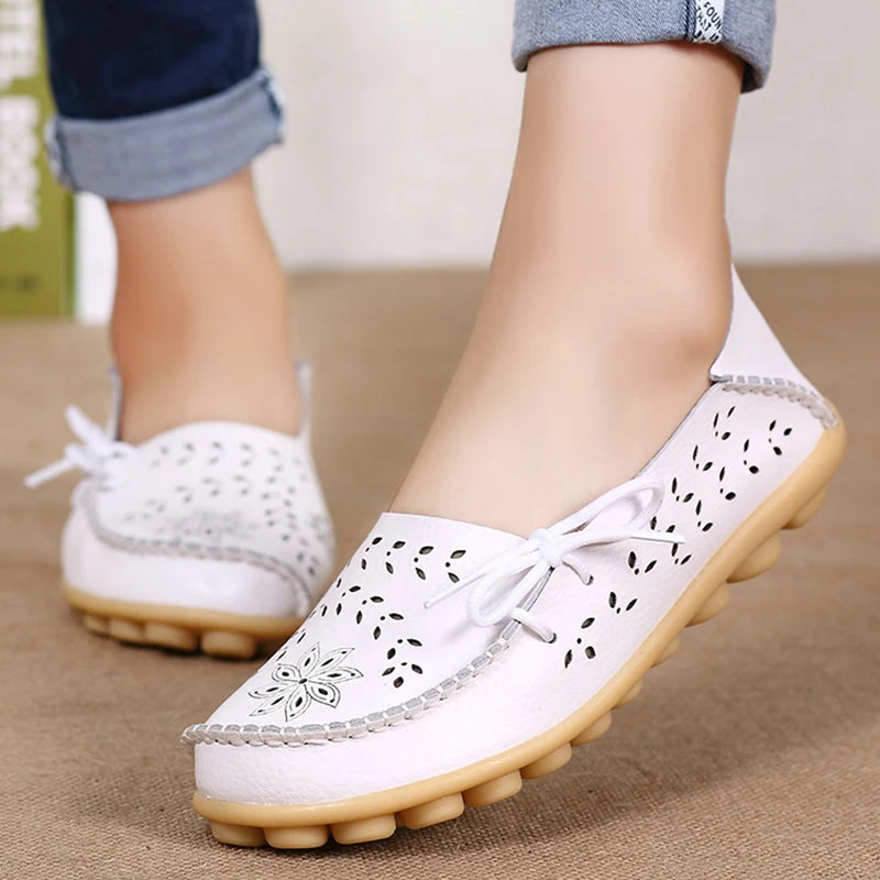Chaussures pour femmes mode femmes chaussures plates mocassins en cuir véritable mocassins pour femmes chaussures plates pour dames femme sans lacet chaussures plates de Ballet