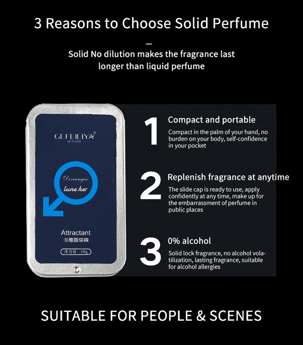 Sexuellement de Phéromone pour Homme et Femme, Baume Solide Longue Durée, Dépistolet ant Portable, sexuellement Solide, sexuellement Cologne, 10g