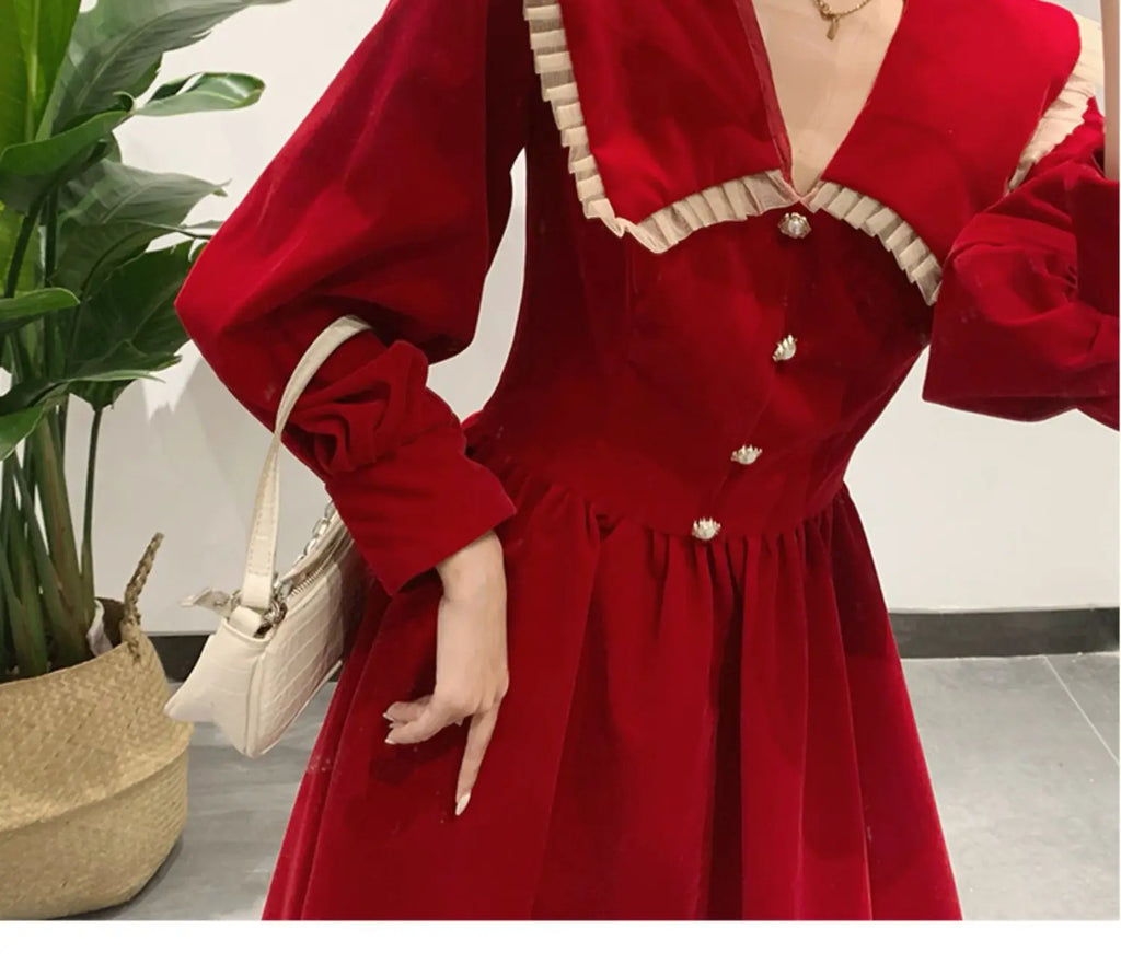 Robe en velours pour femmes, jupe longue Kimono à la mode, taille française, printemps automne
