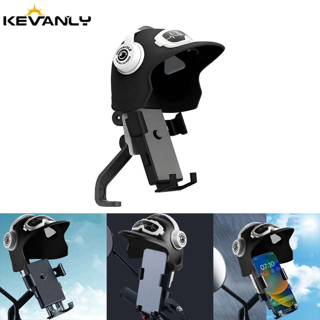 1pc petit casque cavalier moto support pour téléphone portable vélo électrique étanche parasol Navigation support pour téléphone portable