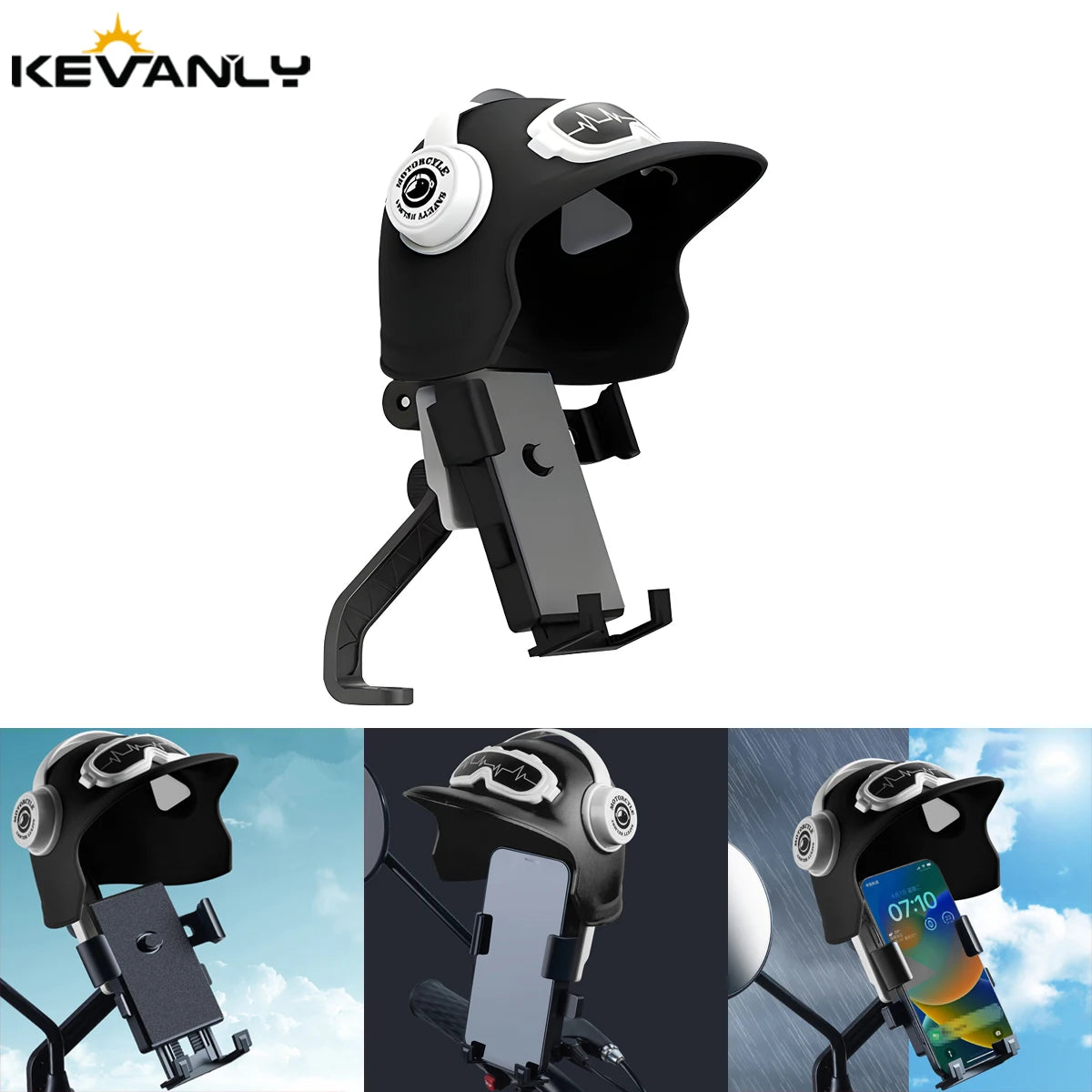 1pc petit casque cavalier moto support pour téléphone portable vélo électrique étanche parasol Navigation support pour téléphone portable