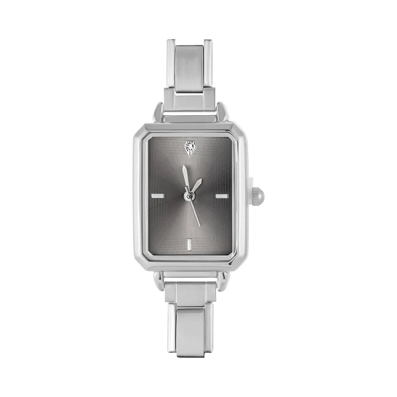 Connecteur de montre de mode en acier inoxydable, lien de charme italien de 9MM, en-tête de montre carrée pour femmes, Bracelet de liaison, bijoux à bricoler soi-même, cadeau