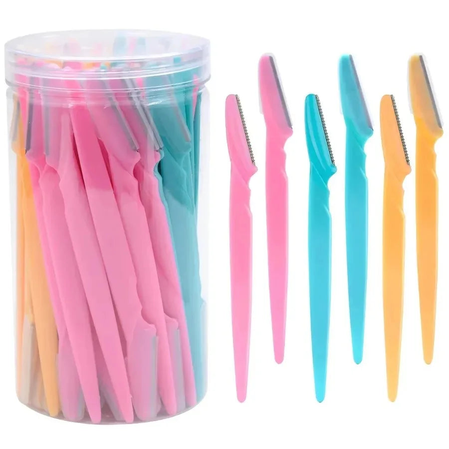 40 pièces rasoir de sourcils maquillage outils de beauté sûr sourcils rasoir visage corps épilation lames de rasoir femme sourcils façonnage couteau