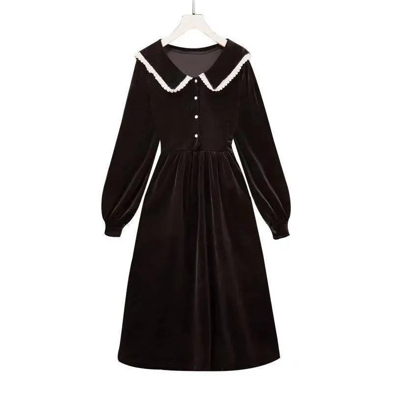 Robe en velours pour femmes, jupe longue Kimono à la mode, taille française, printemps automne