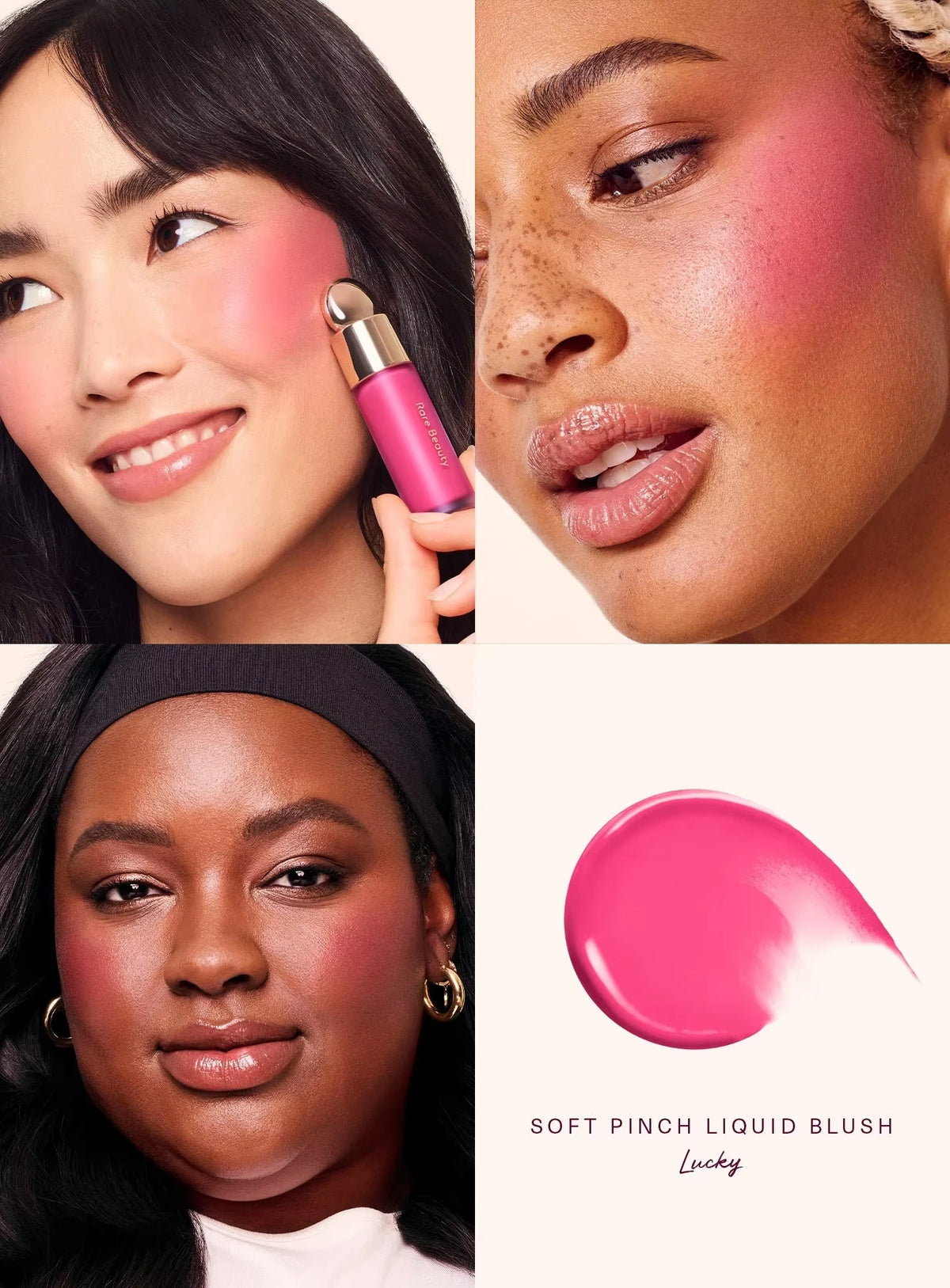 Rare beauté doux pincement liquide Blush soyeux et glisse sur lisse longue durée dodu pincement-parfait affleurant sans couture mat rosé maquillage