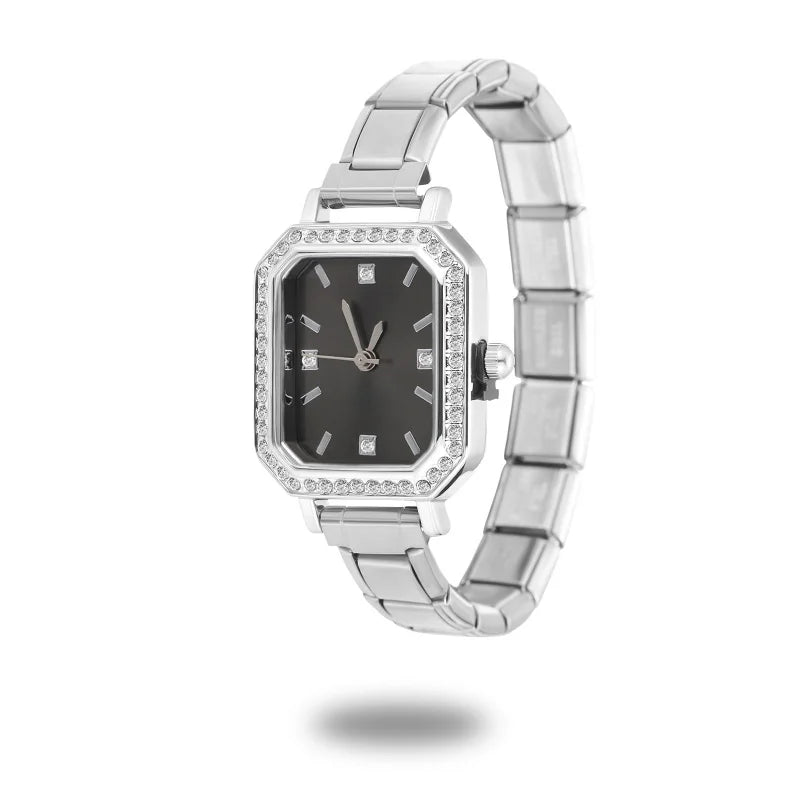 Connecteur de montre de mode en acier inoxydable, lien de charme italien de 9MM, en-tête de montre carrée pour femmes, Bracelet de liaison, bijoux à bricoler soi-même, cadeau