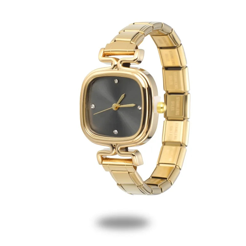Connecteur de montre de mode en acier inoxydable, lien de charme italien de 9MM, en-tête de montre carrée pour femmes, Bracelet de liaison, bijoux à bricoler soi-même, cadeau
