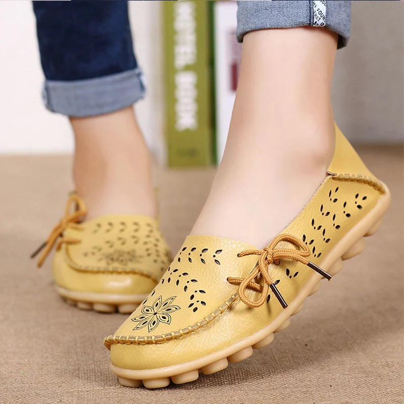 Chaussures pour femmes mode femmes chaussures plates mocassins en cuir véritable mocassins pour femmes chaussures plates pour dames femme sans lacet chaussures plates de Ballet