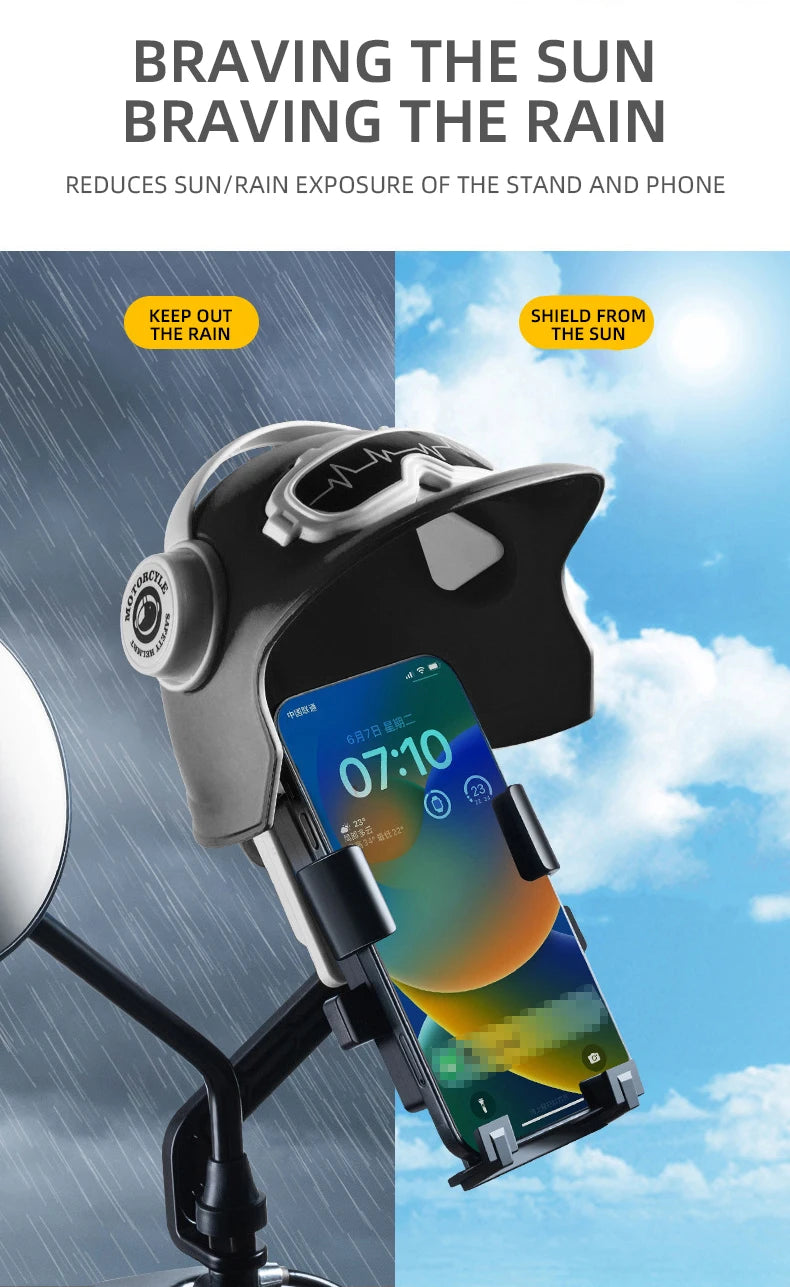 1pc petit casque cavalier moto support pour téléphone portable vélo électrique étanche parasol Navigation support pour téléphone portable