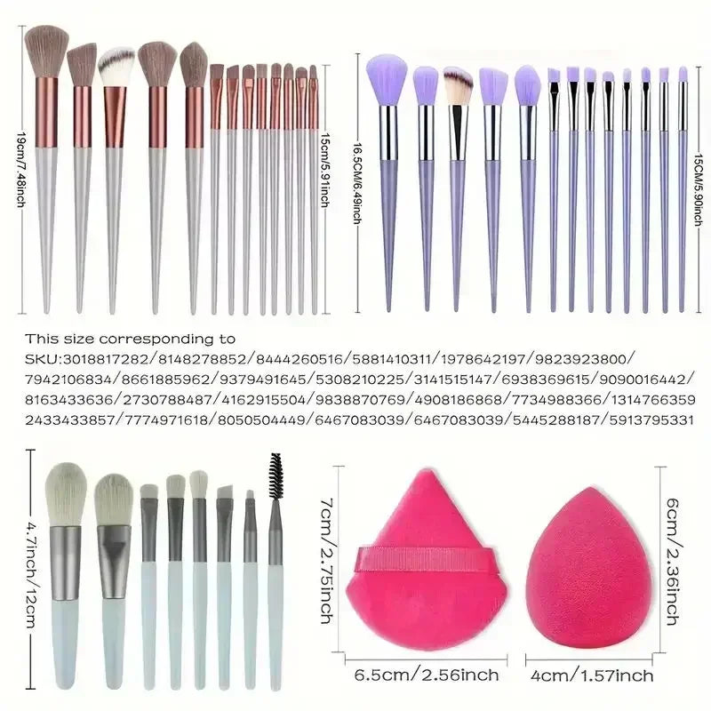 Ensemble de pinceaux de maquillage professionnels - Pinceaux Kabuki et estompeurs doux et moelleux pour fond de teint, poudre, fard à paupières |   Kit d'outils de beauté
