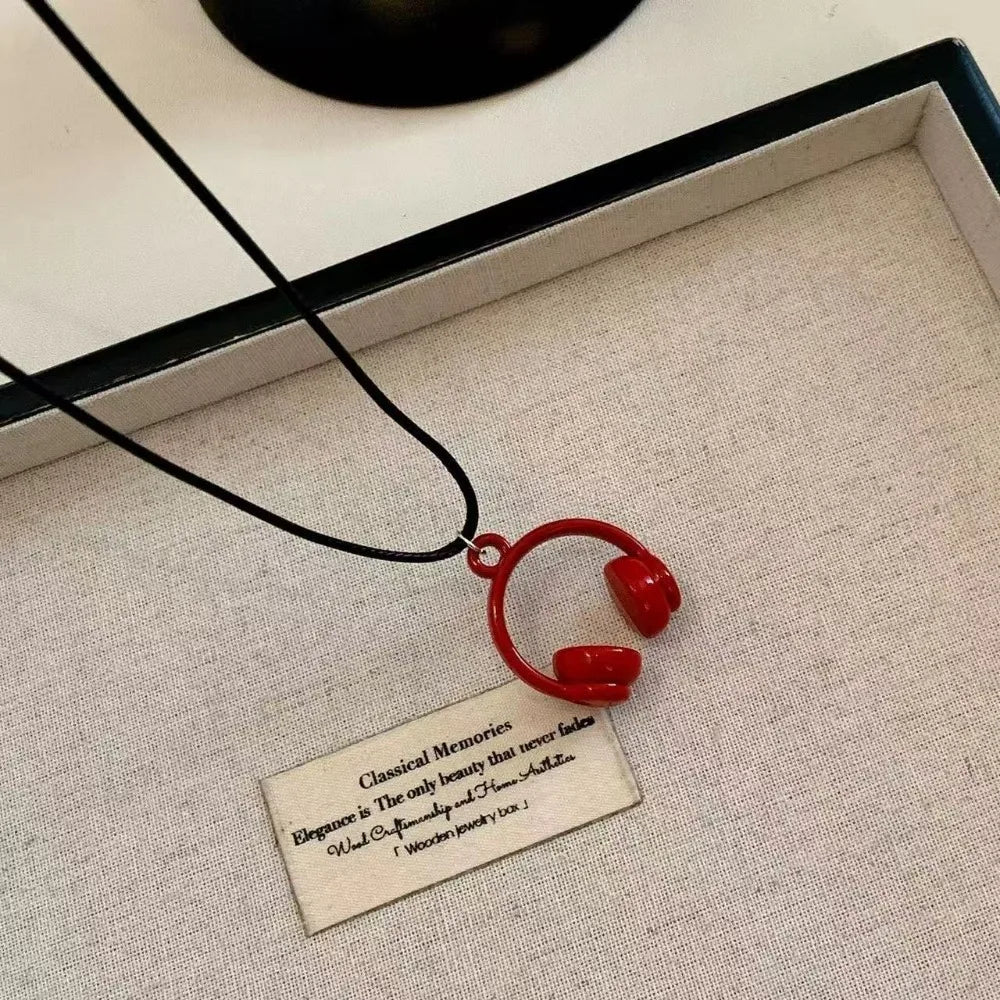 Collier avec pendentif pour écouteurs minimalistes pour femmes, longue corde réglable, chaînes de pull, cadeaux de fête, accessoires bijoux Y2K