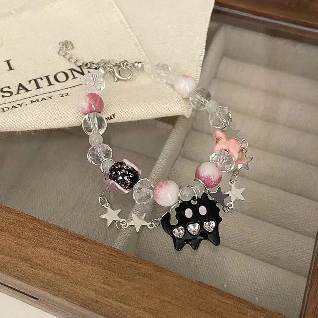 Bracelet pour femme, bracelet artisanal de niche, bracelet perlé, bijoux en perles de verre mignonnes pour sorties décontractées, rendez-vous avec des amis, vacances