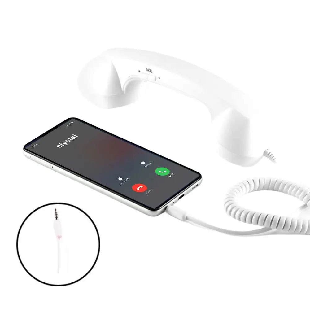 combiné de téléphone rétro type-c et 3.5mm, casque de téléphone Portable Vintage pour vidéoconférences mobiles