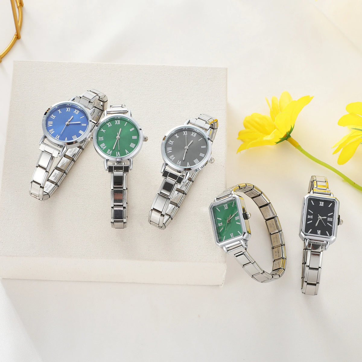 Connecteur de montre de mode en acier inoxydable, lien de charme italien de 9MM, en-tête de montre carrée pour femmes, Bracelet de liaison, bijoux à bricoler soi-même, cadeau