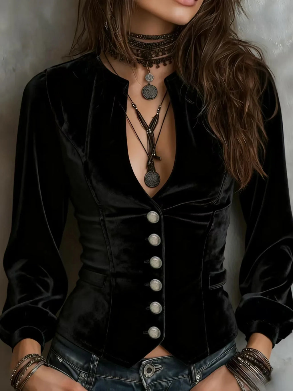 Gilet en velours élégant pour femme