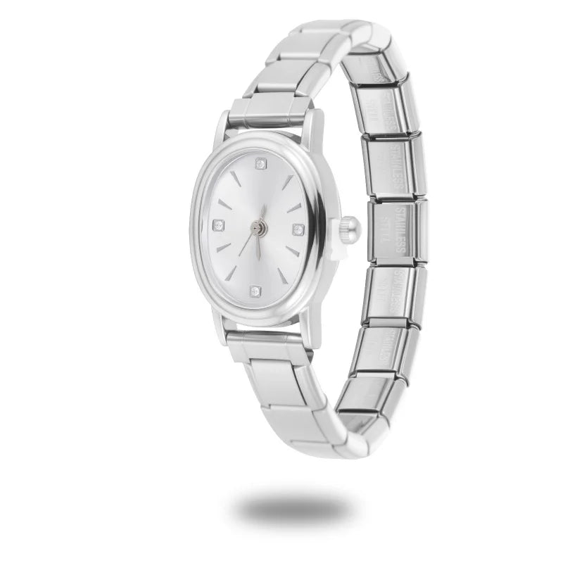 Connecteur de montre de mode en acier inoxydable, lien de charme italien de 9MM, en-tête de montre carrée pour femmes, Bracelet de liaison, bijoux à bricoler soi-même, cadeau