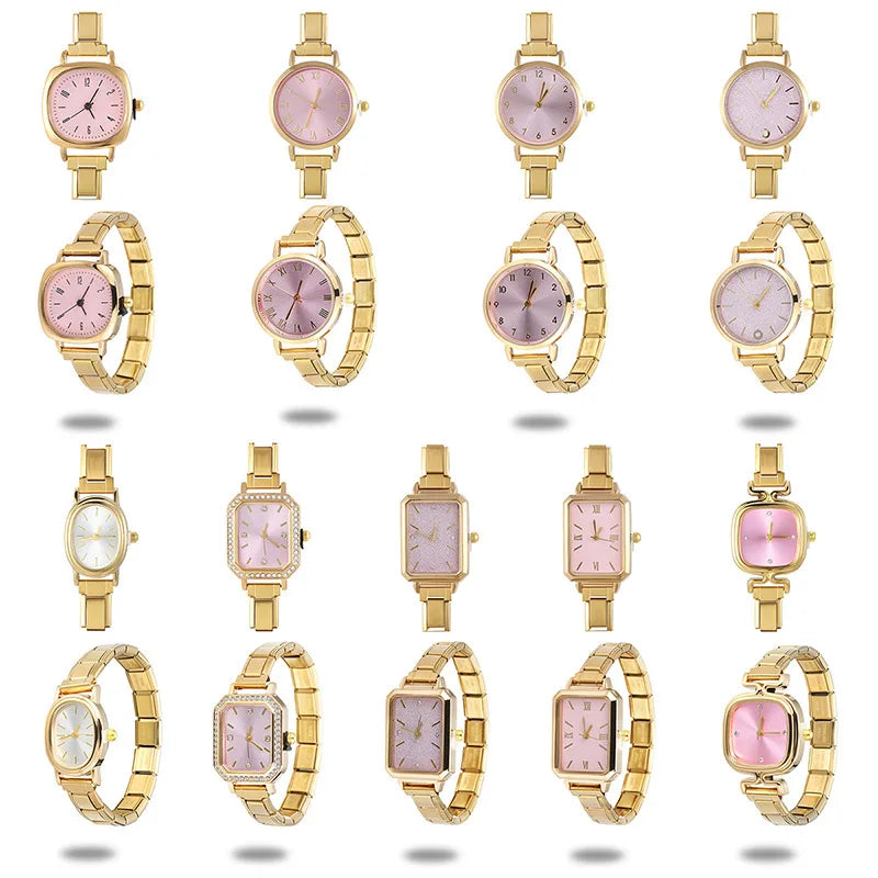 Connecteur de montre de mode en acier inoxydable, lien de charme italien de 9MM, en-tête de montre carrée pour femmes, Bracelet de liaison, bijoux à bricoler soi-même, cadeau