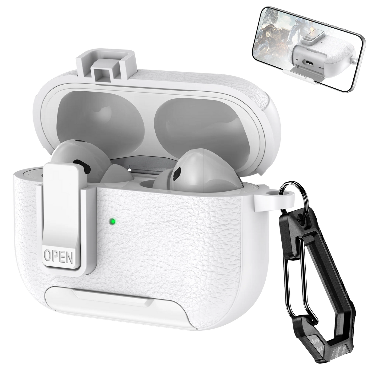 Support de téléphone étui cortex pour AirPods Pro 3 housse de casque Bluetooth pour AirPods Pro 2 ou AirPods 1 2 3 4 Pro étui avec crochet