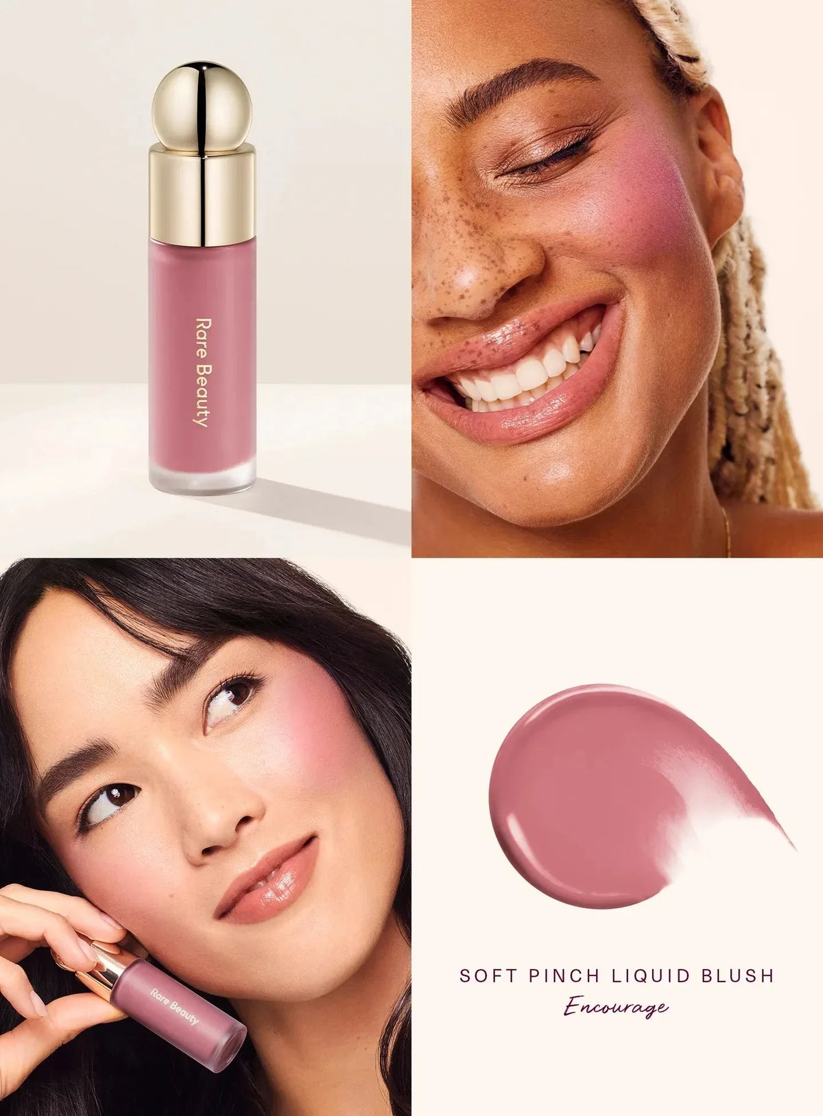 Rare beauté doux pincement liquide Blush soyeux et glisse sur lisse longue durée dodu pincement-parfait affleurant sans couture mat rosé maquillage