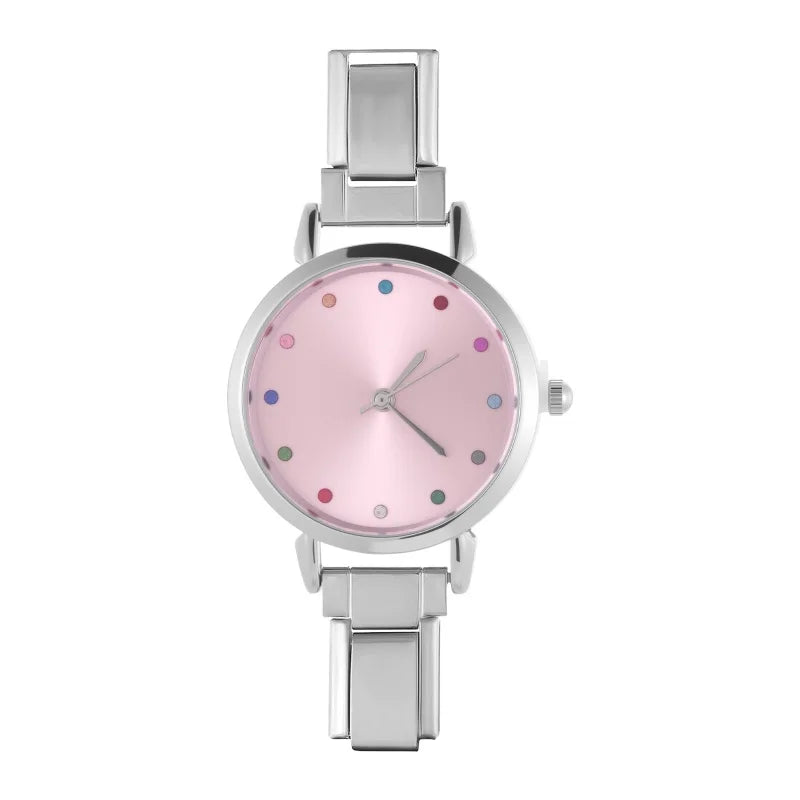 Connecteur de montre de mode en acier inoxydable, lien de charme italien de 9MM, en-tête de montre carrée pour femmes, Bracelet de liaison, bijoux à bricoler soi-même, cadeau