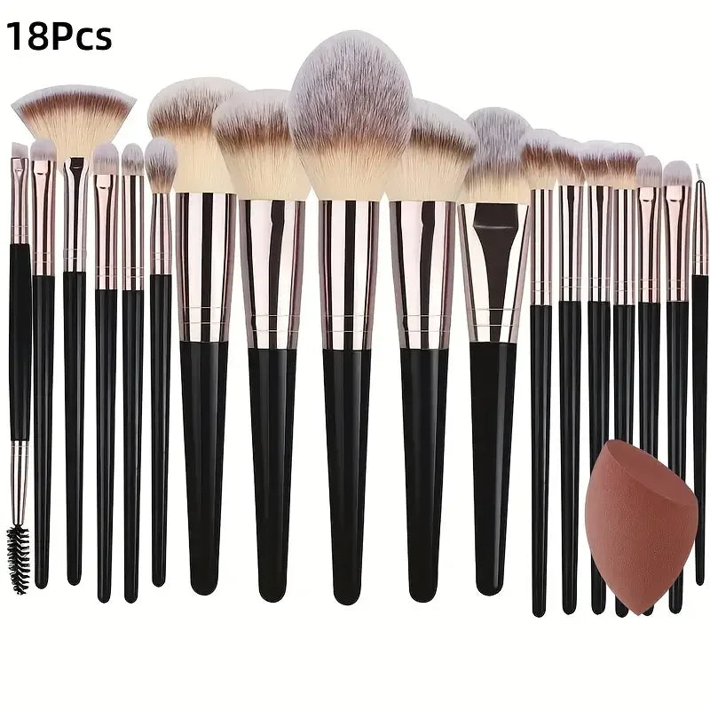 Ensemble de pinceaux de maquillage doux et moelleux, pour fard à paupières, fond de teint, correcteur, blush, Kabuki, outil de beauté professionnel pour femmes, 3 à 20 pièces