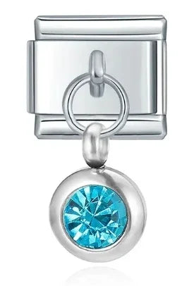 2025 femmes mode douze mois Zircon italien breloques liens modulaire ajustement 9mm en acier inoxydable élastique Bracelet bricolage fabrication de bijoux