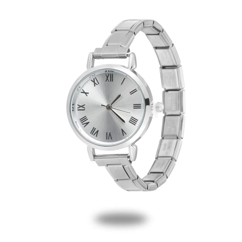 Connecteur de montre de mode en acier inoxydable, lien de charme italien de 9MM, en-tête de montre carrée pour femmes, Bracelet de liaison, bijoux à bricoler soi-même, cadeau