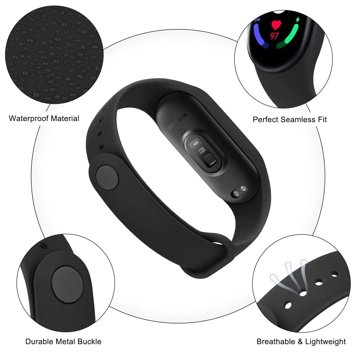 Bracelet pour Mi Band 6 7 Bracelet Sport silicone montre Bracelet Miband6 band4 correa ceinture pour Xiaomi mi band 3 4 5 6 7 accessoires