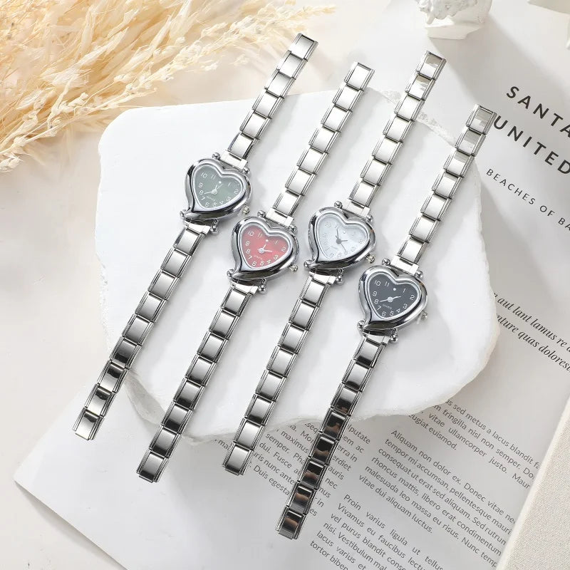 Mode femmes bricolage 9mm largeur italien élastique charme en acier inoxydable montre Bracelet Bracelet pour fête ami femme anniversaire bijoux cadeaux
