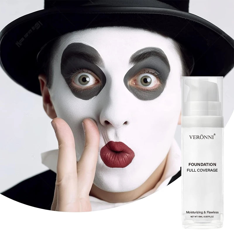 Fond de teint professionnel blanc pour le visage, mélange de blanc clair mat, maquillage éclaircissant blanc pur pour Cosplay, fond de maquillage gothique
