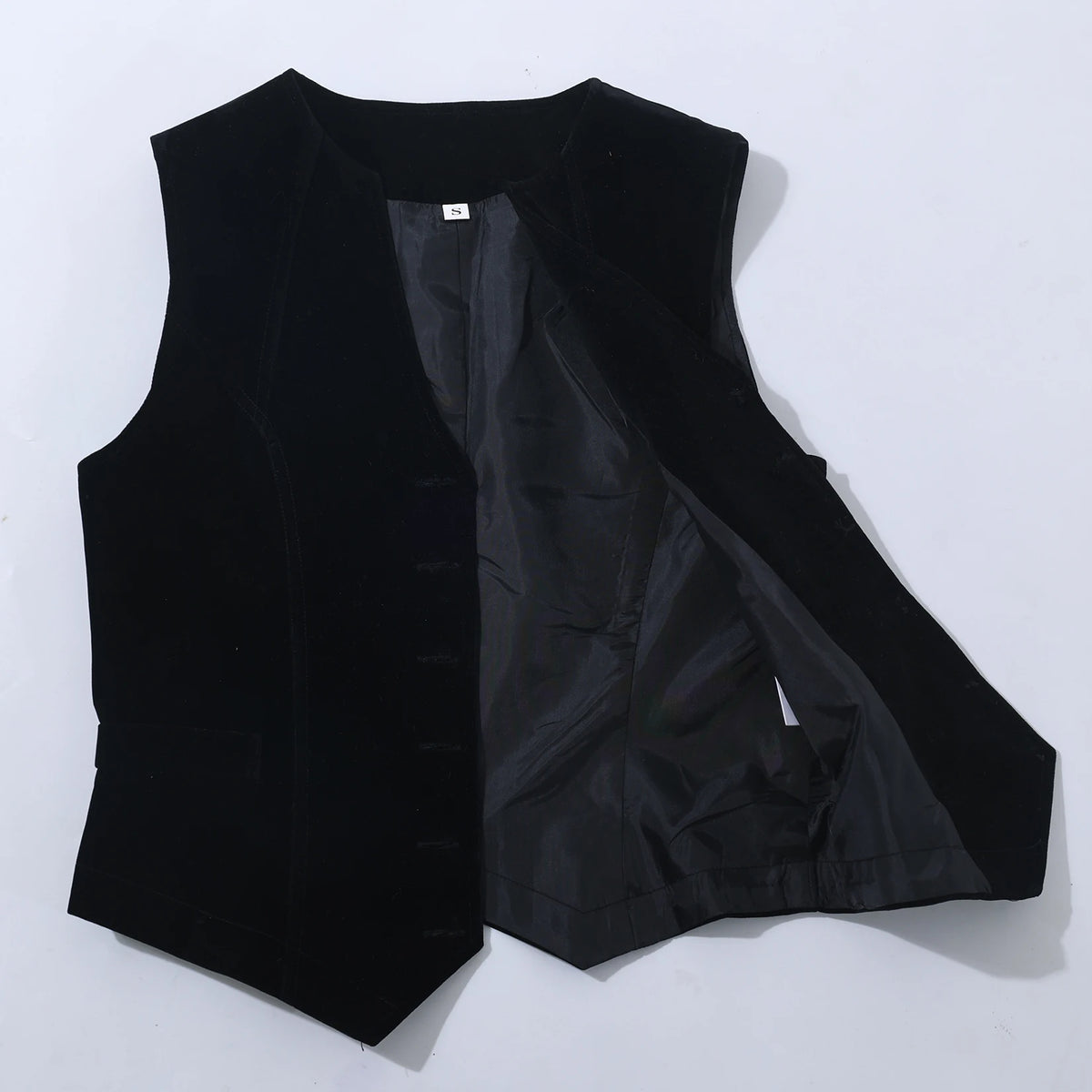Gilet en velours Vintage pour femmes, col en V, court, sans manches, hauts décontractés, veste ajustée régulière