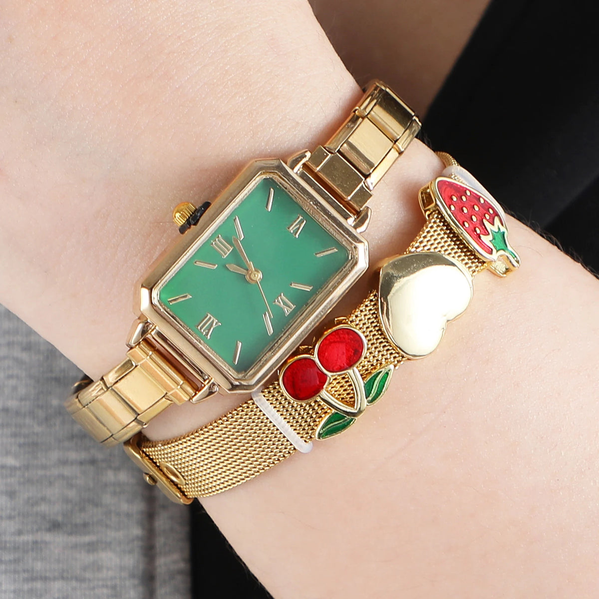 Connecteur de montre de mode en acier inoxydable, lien de charme italien de 9MM, en-tête de montre carrée pour femmes, Bracelet de liaison, bijoux à bricoler soi-même, cadeau