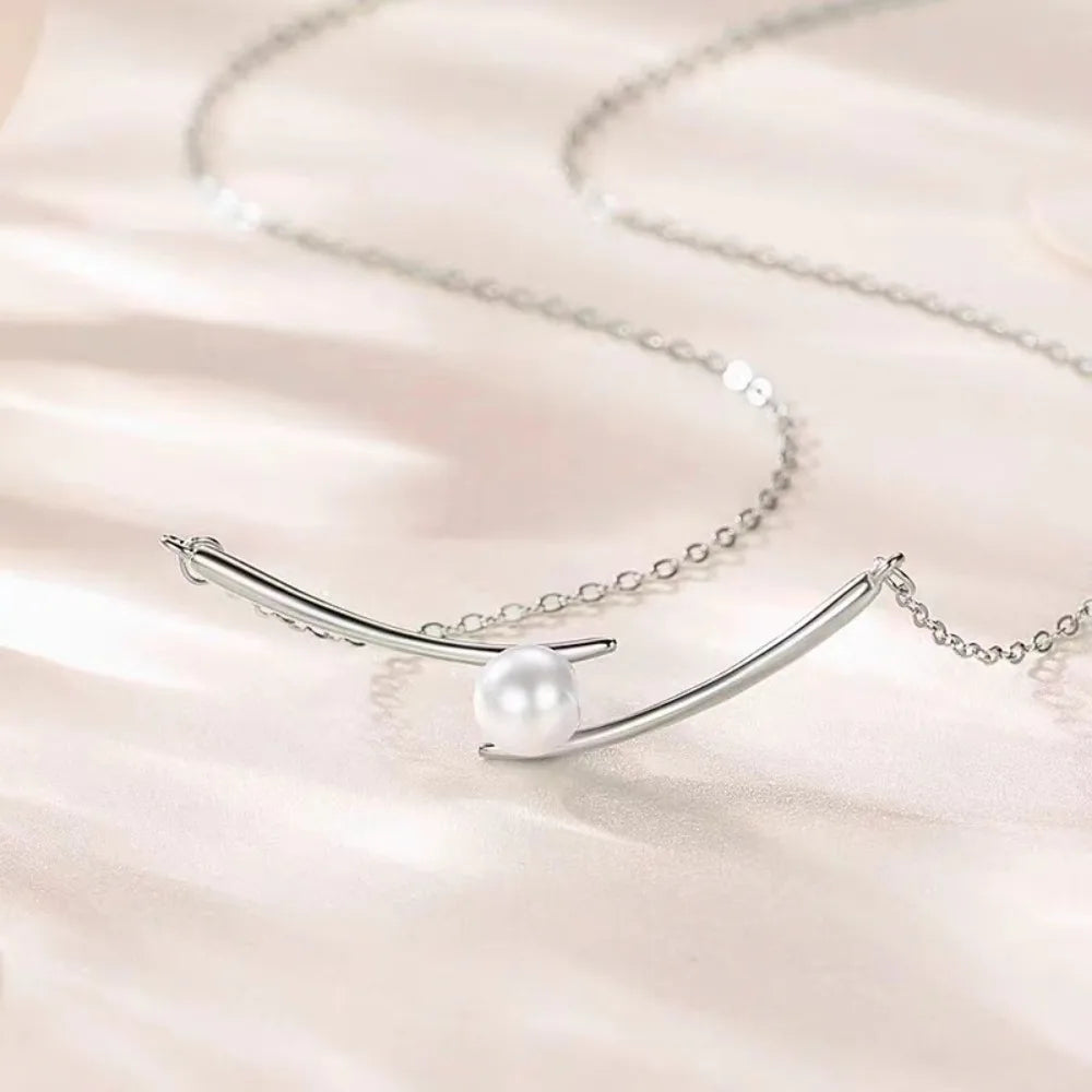 Collier pendentif perle de luxe pour femme, tour de cou croix, acier inoxydable, pas de décoloration, nouvelle mode, tempérament, cadeau accessoire bijoux