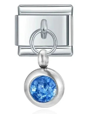 2025 femmes mode douze mois Zircon italien breloques liens modulaire ajustement 9mm en acier inoxydable élastique Bracelet bricolage fabrication de bijoux