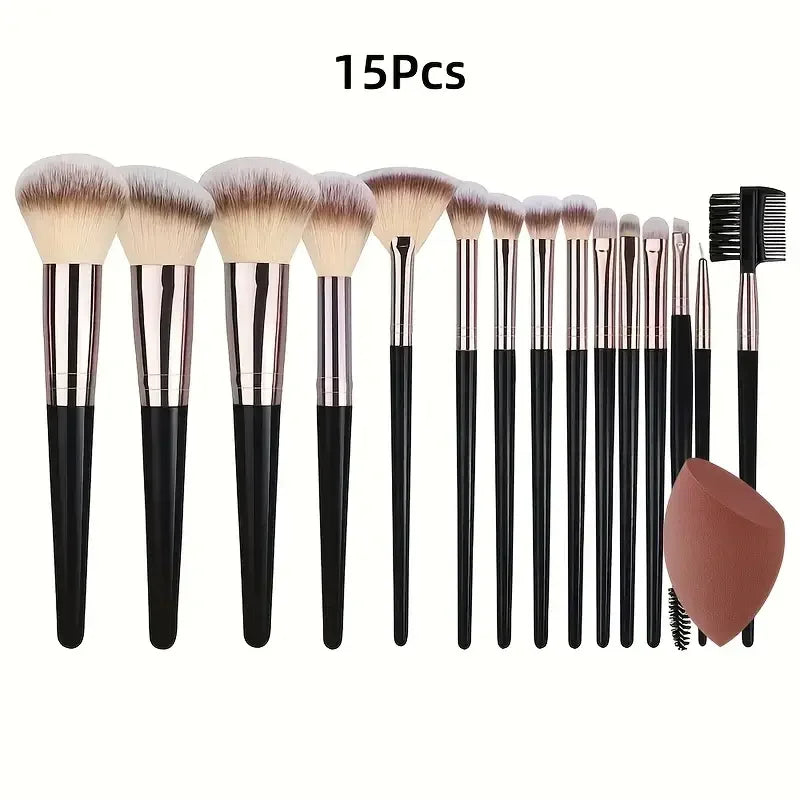 Ensemble de pinceaux de maquillage doux et moelleux, pour fard à paupières, fond de teint, correcteur, blush, Kabuki, outil de beauté professionnel pour femmes, 3 à 20 pièces