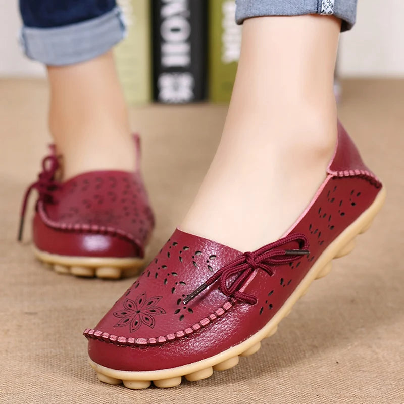 Chaussures pour femmes mode femmes chaussures plates mocassins en cuir véritable mocassins pour femmes chaussures plates pour dames femme sans lacet chaussures plates de Ballet