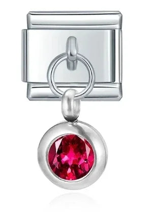 2025 femmes mode douze mois Zircon italien breloques liens modulaire ajustement 9mm en acier inoxydable élastique Bracelet bricolage fabrication de bijoux