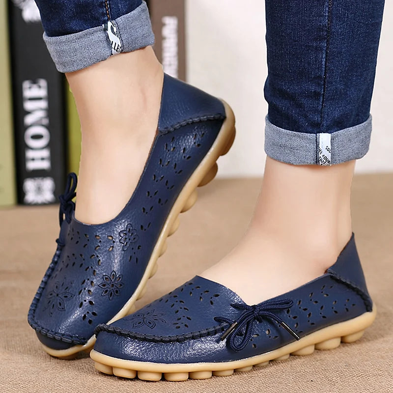 Chaussures pour femmes mode femmes chaussures plates mocassins en cuir véritable mocassins pour femmes chaussures plates pour dames femme sans lacet chaussures plates de Ballet
