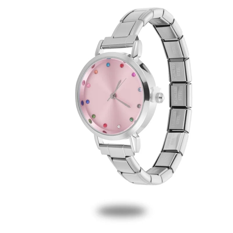 Connecteur de montre de mode en acier inoxydable, lien de charme italien de 9MM, en-tête de montre carrée pour femmes, Bracelet de liaison, bijoux à bricoler soi-même, cadeau